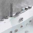 Empava-59JT408LED 59 in. Whirlpool Waterfall Faucet Hydromassage Bathtub EMPV-59JT408LED 59.49'' L X 29.53'' W X 22.05'' H