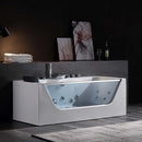 Empava-59JT408LED 59 in. Whirlpool Waterfall Faucet Hydromassage Bathtub EMPV-59JT408LED 59.49'' L X 29.53'' W X 22.05'' H