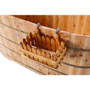 ALFI brand AB1103 59 Inch Free Standing Cedar Wood Bathtub with Bench