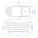 ALFI brand AB1105 63'' Free Standing Cedar Wooden Bathtub