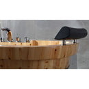 ALFI brand AB1130 65" 2 Person Free Standing Cedar Wooden Bathtub with Fixtures & Headrests