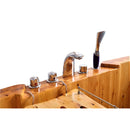 ALFI brand AB1130 65" 2 Person Free Standing Cedar Wooden Bathtub with Fixtures & Headrests