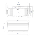 ALFI brand AB1130 65" 2 Person Free Standing Cedar Wooden Bathtub with Fixtures & Headrests