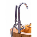 ALFI brand AB1139 61" Free Standing Cedar Wooden Bathtub with Fixtures & Headrest