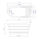 ALFI brand AB1139 61" Free Standing Cedar Wooden Bathtub with Fixtures & Headrest