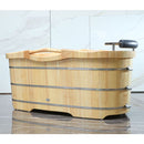 ALFI brand AB1163 61'' Free Standing Wooden BathTub with Headrest