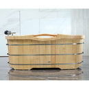 ALFI brand AB1163 61'' Free Standing Wooden BathTub with Headrest
