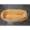 ALFI brand AB1163 61'' Free Standing Wooden BathTub with Headrest