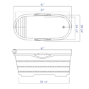 ALFI brand AB1163 61'' Free Standing Wooden BathTub with Headrest