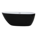 ALFI brand AB8862 59 Inch Black & White Oval Free Standing Soaking Bathtub