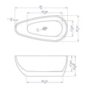 ALFI brand AB8862 59 Inch Black & White Oval Free Standing Soaking Bathtub