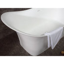 ALFI brand AB9915 74" White Solid Surface Smooth Resin Soaking Slipper Bathtub EXC