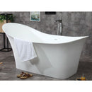 ALFI brand AB9915 74" White Solid Surface Smooth Resin Soaking Slipper Bathtub EXC