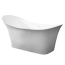 ALFI brand AB9915 74" White Solid Surface Smooth Resin Soaking Slipper Bathtub EXC