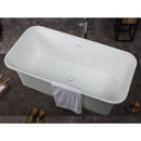 ALFI brand AB9942 67" White Rectangular Solid Surface Smooth Resin Soaking Bathtub EXC