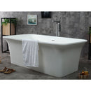 ALFI brand AB9942 67" White Rectangular Solid Surface Smooth Resin Soaking Bathtub EXC