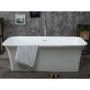 ALFI brand AB9942 67" White Rectangular Solid Surface Smooth Resin Soaking Bathtub EXC