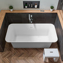 ALFI brand AB9942 67" White Rectangular Solid Surface Smooth Resin Soaking Bathtub exc