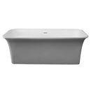 ALFI brand AB9942 67" White Rectangular Solid Surface Smooth Resin Soaking Bathtub exc
