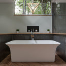 ALFI brand AB9942 67" White Rectangular Solid Surface Smooth Resin Soaking Bathtub EXC