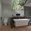 ALFI brand AB9942 67" White Rectangular Solid Surface Smooth Resin Soaking Bathtub EXC
