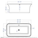 ALFI brand AB9942 67" White Rectangular Solid Surface Smooth Resin Soaking Bathtub EXC
