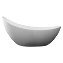 ALFI brand AB9951 73" White Solid Surface Smooth Resin Soaking Slipper Bathtub EXC