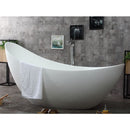 ALFI brand AB9951 73" White Solid Surface Smooth Resin Soaking Slipper Bathtub EXC