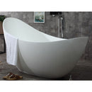 ALFI brand AB9951 73" White Solid Surface Smooth Resin Soaking Slipper Bathtub EXC