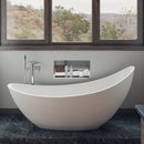 ALFI brand AB9951 73" White Solid Surface Smooth Resin Soaking Slipper Bathtub EXC