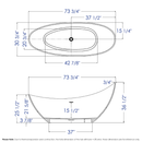ALFI brand AB9951 73" White Solid Surface Smooth Resin Soaking Slipper Bathtub EXC