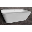 ALFI brand AB9952 67" White Rectangular Solid Surface Smooth Resin Soaking Bathtub