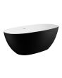 ALFI brand AB9975BM 59" Black & White Matte Oval Solid Surface Resin Soaking Bathtub