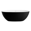 ALFI brand AB9975BM 59" Black & White Matte Oval Solid Surface Resin Soaking Bathtub