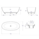 ALFI brand AB9975BM 59" Black & White Matte Oval Solid Surface Resin Soaking Bathtub