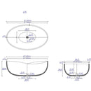 ALFI brand ABCO63TUB 63" Solid Concrete Gray Matte Oval Bathtub EXC