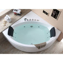 EAGO AM200 5' Rounded Modern Double Seat Corner Whirlpool Bath Tub with Fixtures EXC
