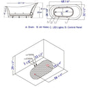 EAGO AM2140 68" White Free Standing Oval Air Bubble Bathtub EXC