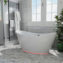 59" Freestanding Soaking LED Tub with Center Drain