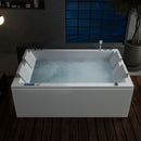 EMPV-71JT801 71" L X 47" W X 25" H 71 in. Freestanding Combination Massage 2-Person LED Tub With Center Drain