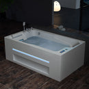 Pre order   EMPV-71JT802 71" L X 42" W X 25" H 71 in. Alcove Massage Thermostatic 2-Person LED Tub With Right Drain