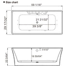 EMPV-59AIS15 59'' L X 29.5'' W X 22'' H 59" Freestanding Whirlpool Rectangle Tub with Center Drain