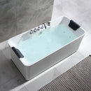 EMPV-59AIS15 59'' L X 29.5'' W X 22'' H 59" Freestanding Whirlpool Rectangle Tub with Center Drain