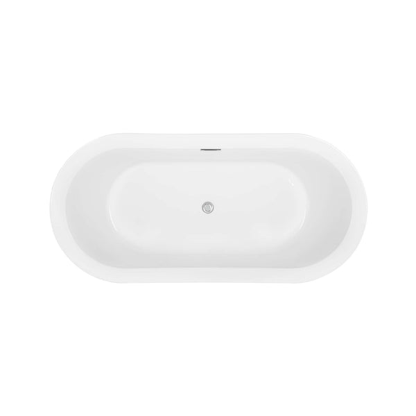 EMPV-59FT1505 59"LX30"WX23"H 59" Freestanding Soaking Tub with Center Drain