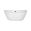 59" Freestanding Soaking LED Tub with Center Drain