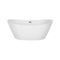 59" Freestanding Soaking LED Tub with Center Drain