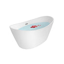 59" Freestanding Soaking LED Tub with Center Drain