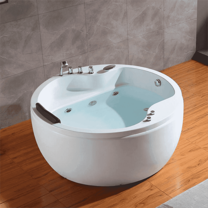 Empava-59JT005 59 in. Whirlpool Acrylic Hydromassage Round Tub EMPV-59JT005 59'' L X 39'' W X 25.6'' H