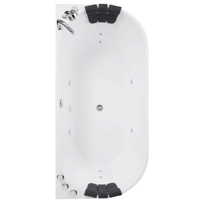 Empava-67AIS07 67 in. Whirlpool Acrylic Alcove Hydromassage Bathtub EMPV-67AIS07 67"L X 31.5"W X 23.6"H