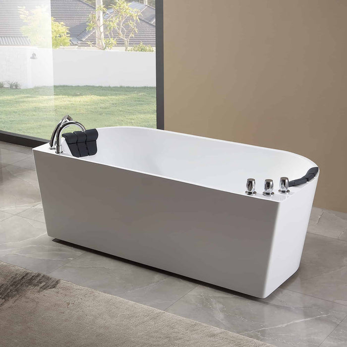 Empava-67AIS07 67 in. Whirlpool Acrylic Alcove Hydromassage Bathtub EMPV-67AIS07 67"L X 31.5"W X 23.6"H